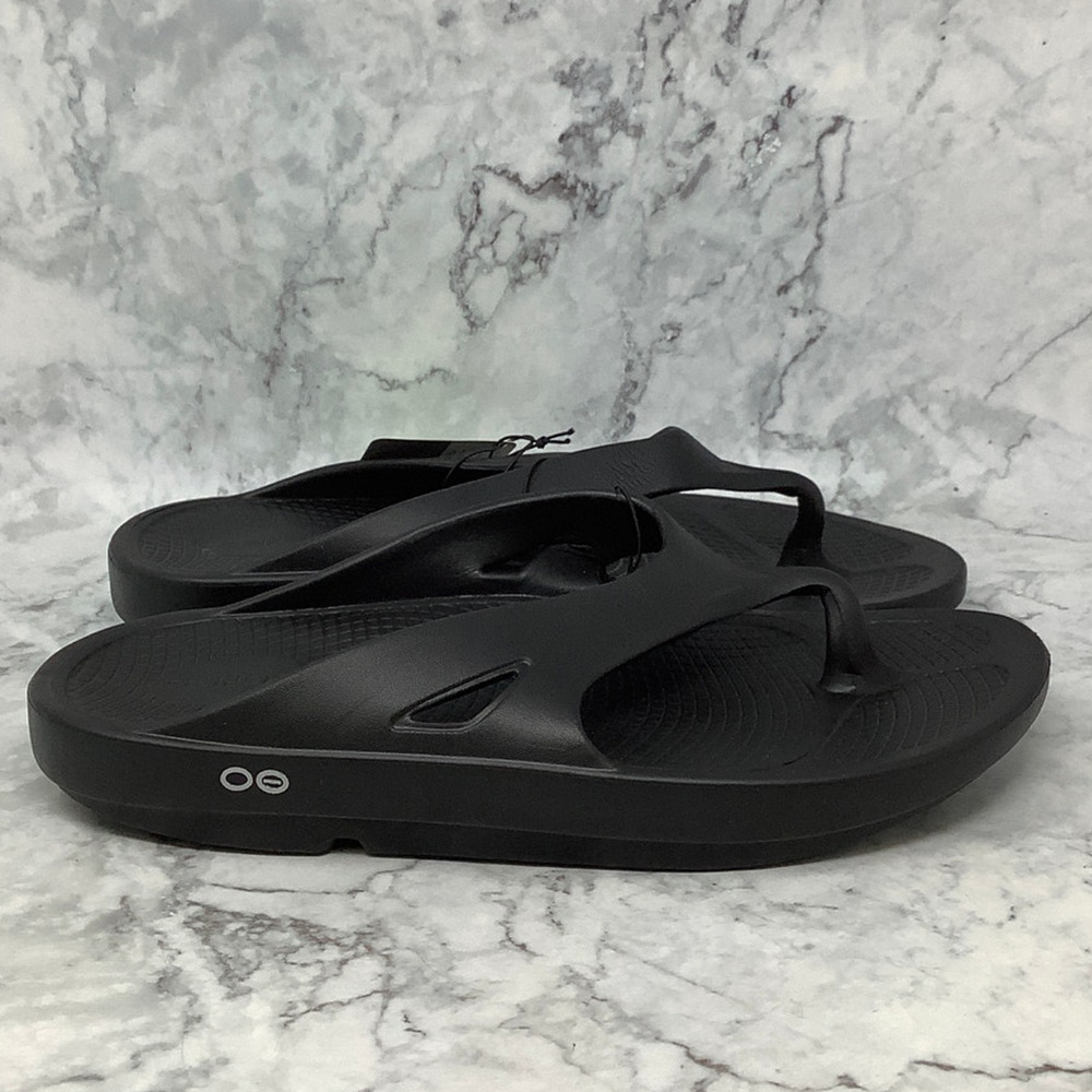 Oofos OOriginal Black Sandals W12 M10 Recovery Footwear Flip Flop P2-57 - Picture 10 of 10